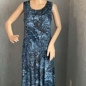 Blue Sleeveless High Low Sundress